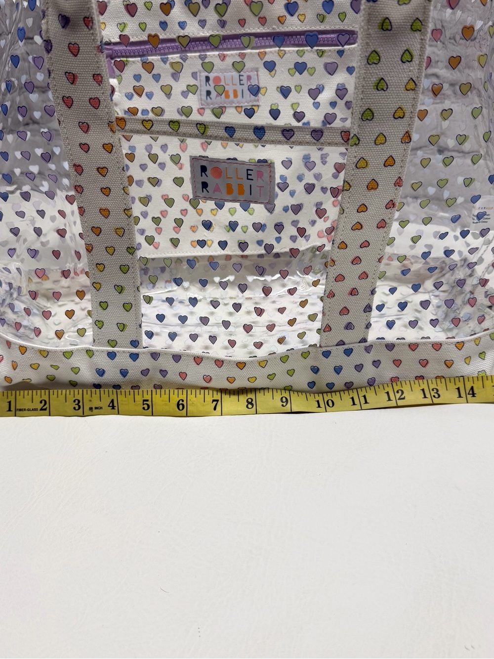 Roller Rabbit Multicolor Heart Clear Tote - Picture 7 of 12